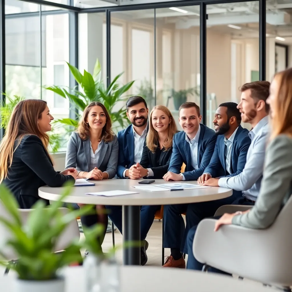 Diverse groep professionals in een inclusieve vergadering