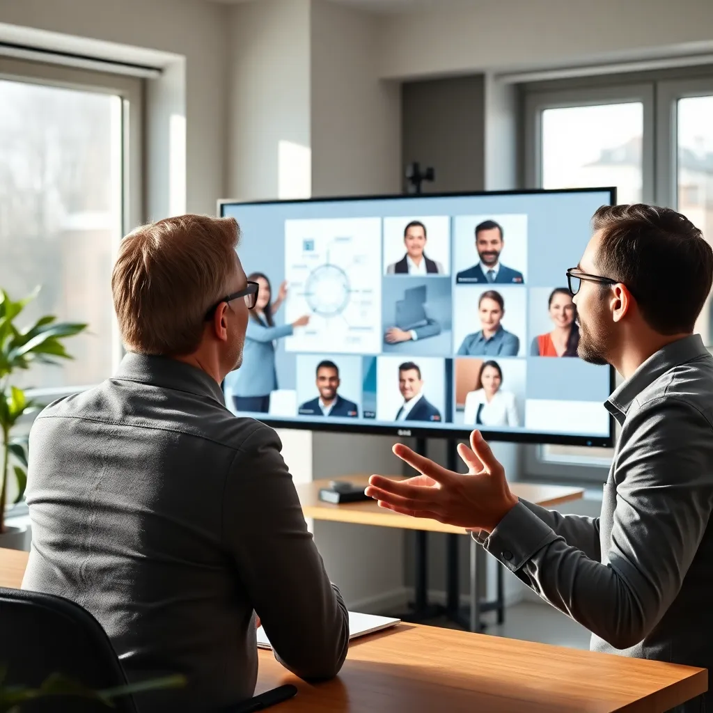 Manager geeft presentatie over communicatietechnieken aan team