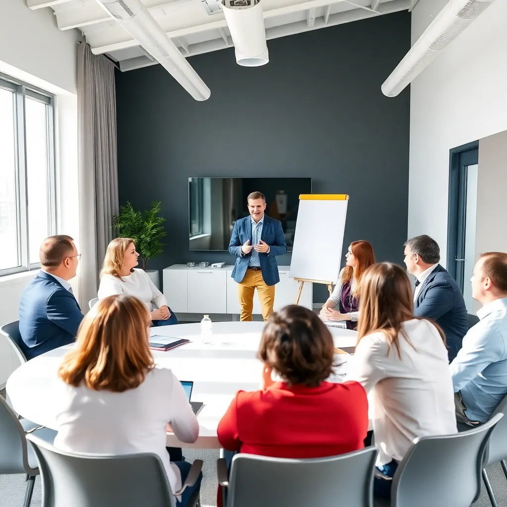 Diverse professionals in een inclusieve leiderschapsbijeenkomst