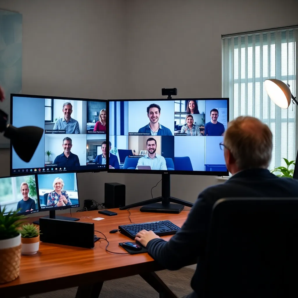 Virtuele teamvergadering met diverse deelnemers